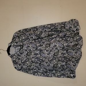 Tasso Elba XL Button down dress shirt Blue/white/green paisley